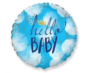 Balon foliowy Hello Baby Boy okrągły 18 cali