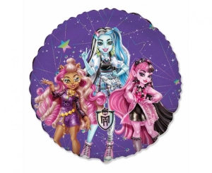 Balon foliowy Monster High okrągły 18 cali