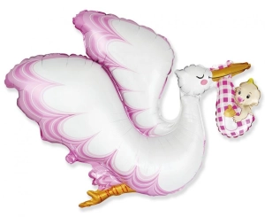 Balon foliowy Bocian Baby Girl 24 cale