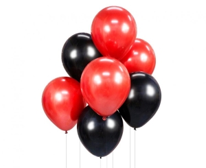 Bukiet balonowy czerwono-czarny 7 szt