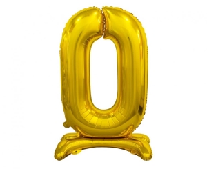 Balon foliowy cyfra stojąca 0 złota 74 cm