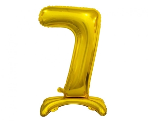 Balon foliowy cyfra stojąca 7 złota 74 cm
