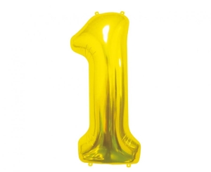 Balon foliowy cyfra 1 złota 85 cm