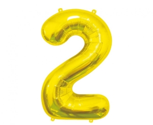 Balon foliowy cyfra 2 złota 85 cm