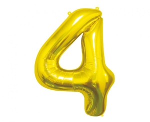 Balon foliowy cyfra 4 złota 85 cm