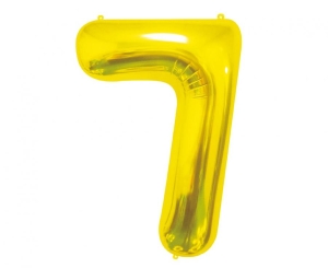 Balon foliowy cyfra 7 złota 85 cm