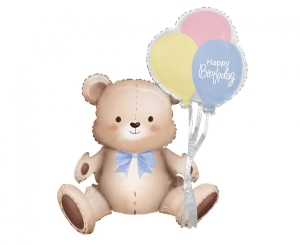 Balon foliowy Miś z balonikami 41 cm x 76 cm x 31 cm