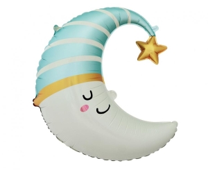 Balon foliowy Księżyc (niebieska czapeczka) 56 cm x 68 cm