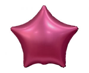 Balon foliowy gwiazda matowa ciemna różowa 19 cali