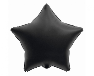 Balon foliowy gwiazda matowa czarna 19 cali