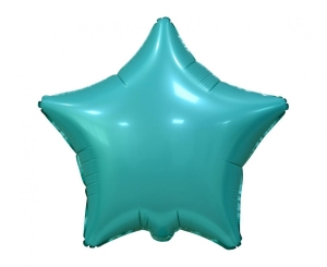 Balon foliowy gwiazda matowa turkusowa 19 cali