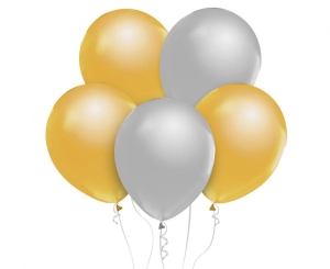 Balony : metaliki złote i srebrne 12 cali 50 szt