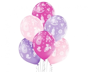 Balony Baby Girl 12 cali 6 szt