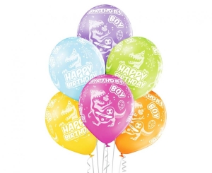 Balony Birthday Boy 12 cali 6 szt