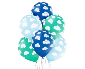 Balony Fluffy Clouds Boy 12 cali 6 szt