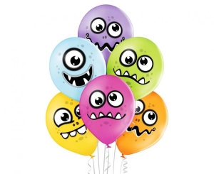 Balony Funny Monsters 12 cali 6 szt