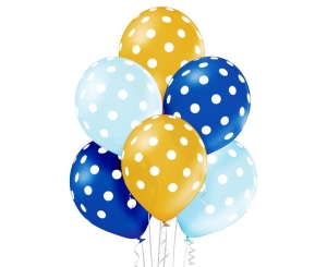 Balony Polka Dots Boy 12 cali 6 szt