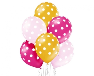 Balony Polka Dots Girl 12 cali 6 szt