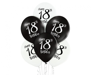 Balony Birthday 18 12 cali 6 szt