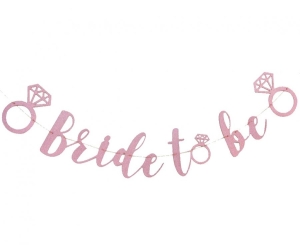 Girlanda papierowa GoGirls Bride to Be brokatowa różowa 300 cm