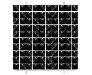 Panel dekoracyjny czarny 3D przezroczyste tło 30 cm x 30 cm 100 kwadratów