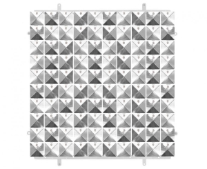 Panel dekoracyjny srebrny 3D przezroczyste tło 30 cm x 30 cm 100 kwadratów