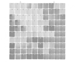 Panel dekoracyjny srebrny przezroczyste tło 30 cm x 30 cm 100 kwadratów