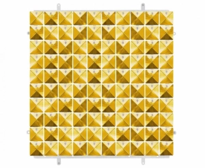 Panel dekoracyjny złoty 3D przezroczyste tło 30 cm x 30 cm 100 kwadratów