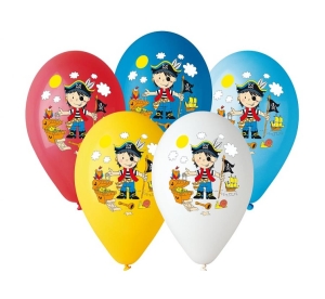 Balony Pirat nad. kolorowy 12 cali 5 szt