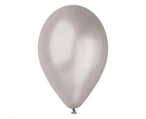 Balony GM90 metal 10 cali - srebrne 38 100 szt Gemar