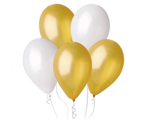 Balony GM90 metal 10 cali - złote i perłowe 50 szt Gemar