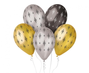 Balony Błyszczące Gwiazdy metaliczne 12 cali 5 szt