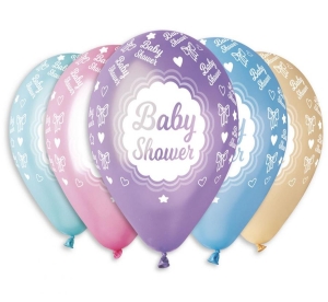 Balony Baby shower metaliczne 12 cali 5 szt