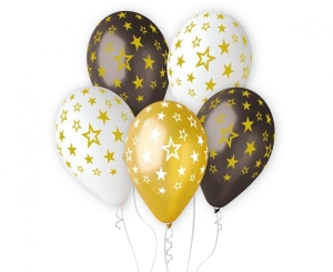 Balony GWIAZDY ZŁOTE 13 cali 6 szt