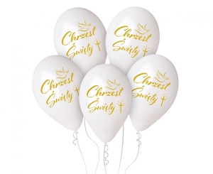 Balony Chrzest Św. (krzyż) 13 cali 5 szt