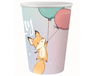 Kubeczki papierowe Kolekcja Happy Birthday - Lisek 240 ml 6 szt
