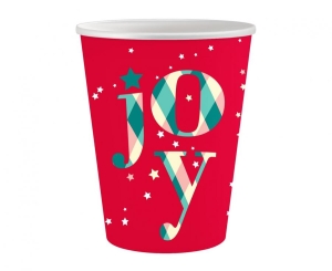 Kubeczki papierowe Joy czerwone 250 ml 6 szt