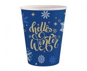 Kubeczki papierowe Hello Winter Navy Blue 250 ml 6 szt