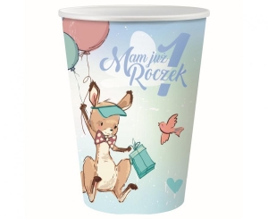 Kubeczki papierowe Kolekcja Roczek - Kangurek 240 ml 6 szt