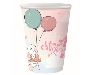 Kubeczki papierowe kolekcja Roczek - Króliczek 240 ml 6 szt