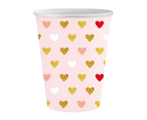 Kubeczki papierowe Kolekcja XOXO (różowe) 250 ml 6 szt