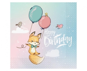 Serwetki Kolekcja Happy Birthday - Lisek 33 cm x 33 cm 20 szt