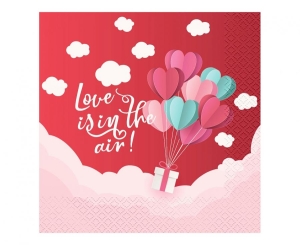 Serwetki Kolekcja Love Is In The Air (czerwone) 33 cm x 33 cm 20 szt