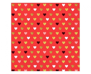 Serwetki Kolekcja XOXO (czerwone) 33 cm x 33 cm 20 szt