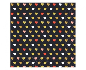 Serwetki Kolekcja XOXO (czarne) 33 cm x 33 cm 20 szt