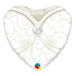 Balon foliowy serce suknia ślubna 45 cm