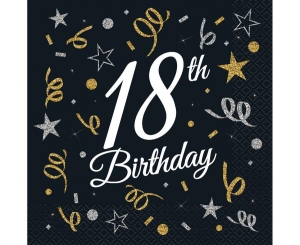Serwetki 18th Birthday 33 cm x 33 cm 20 szt