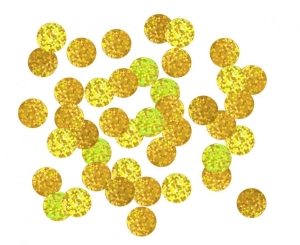 Konfetti foliowe Kółeczka holograficzny złoty 1.5 cm 18g