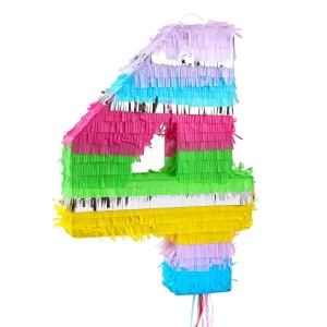Piniata cyfra „4” pastelowa 50 cm