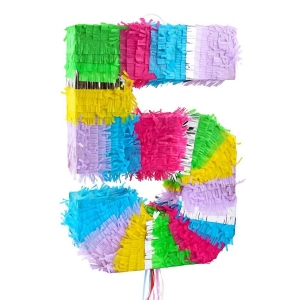 Piniata cyfra „5” pastelowa 50 cm